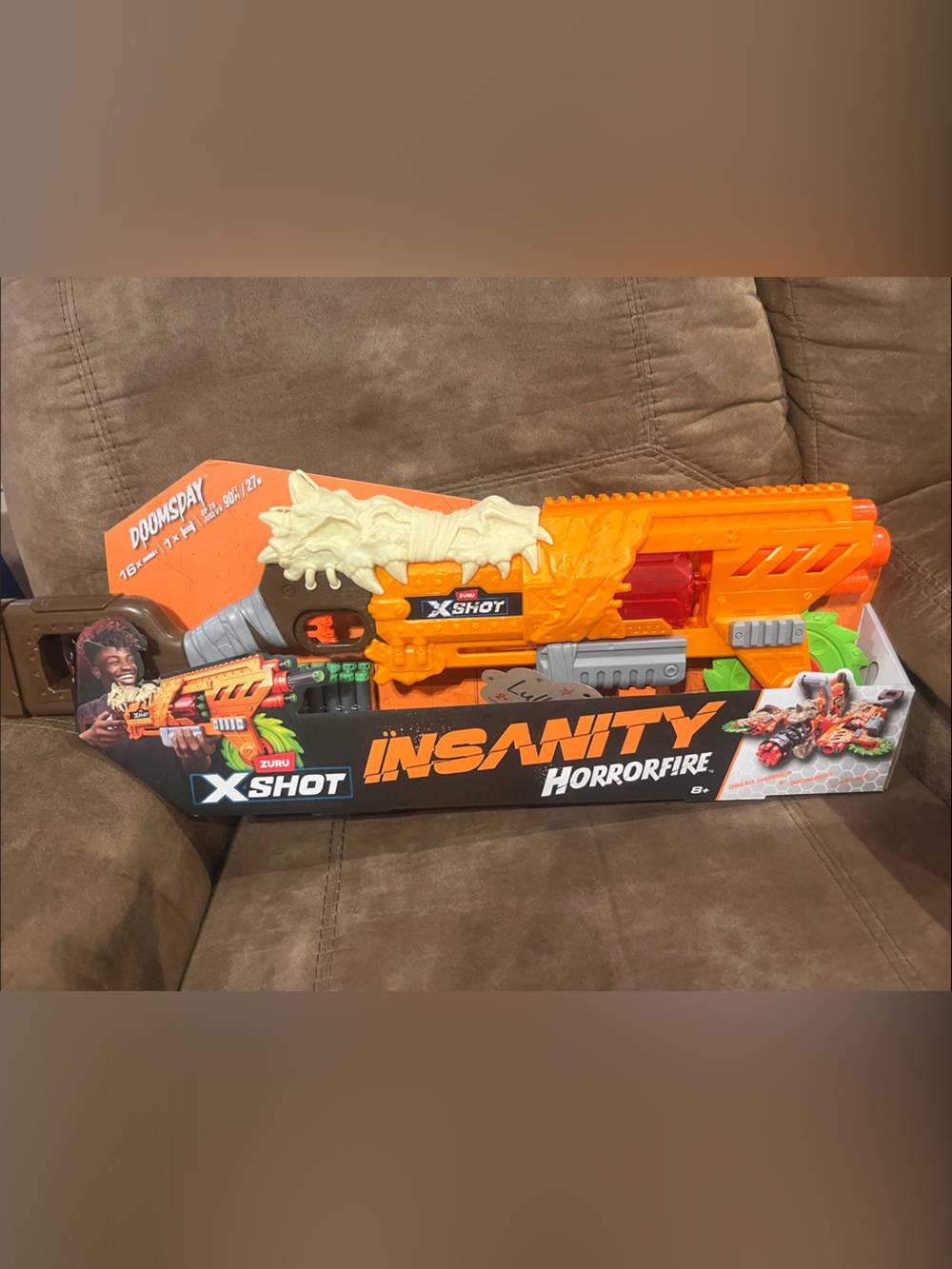 X-Shot Insanity Horrorfire Kids Foam Dart Blaster - Orange